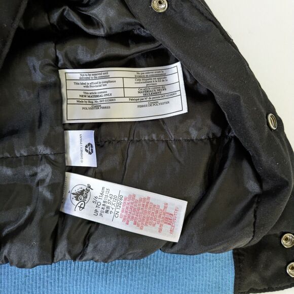 Disney Toy Story Buzz Lightyear Alien Varsity Bomber Jacket Kids 5/6 Insulated - Picture 6 of 8